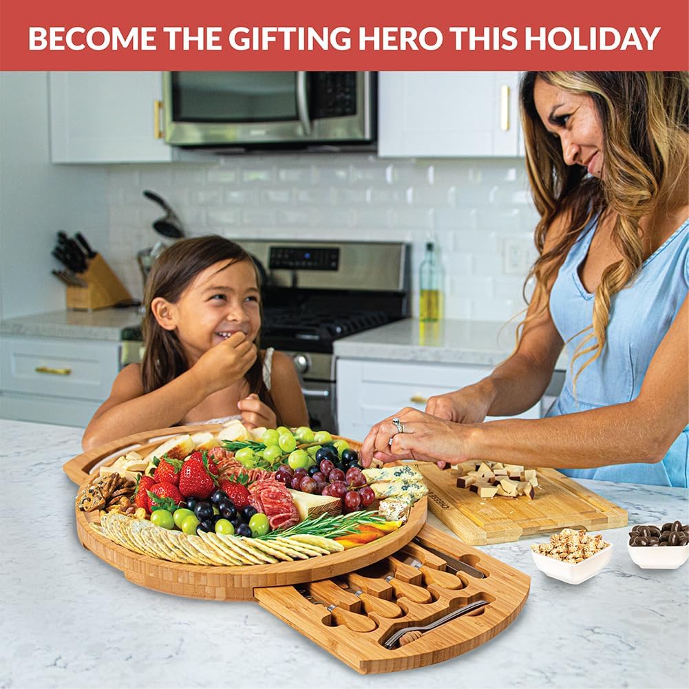 Round Cheese and Charcuterie Board Set 13