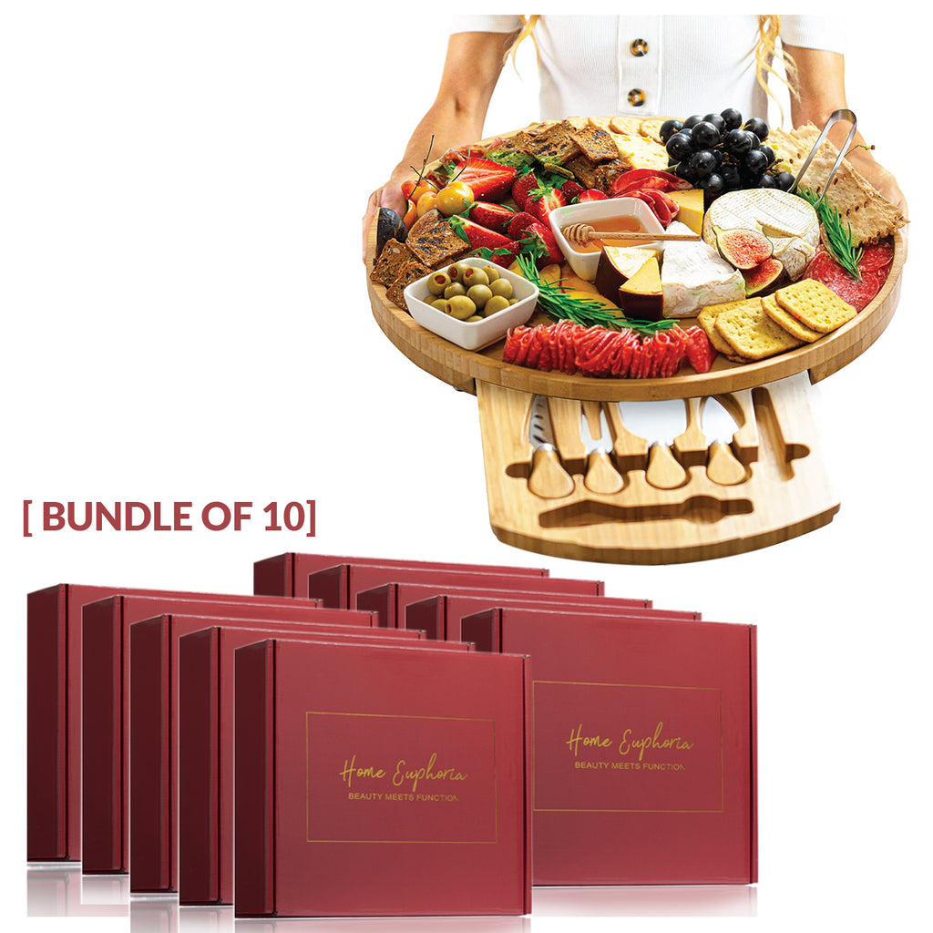 [ Bundle of 10 ] Large Round Charcuterie Board Set 16"